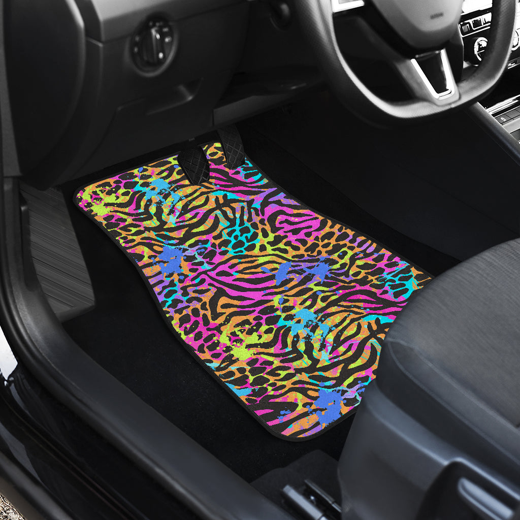 Colorful Abstract Animal Print Car Floor Mats