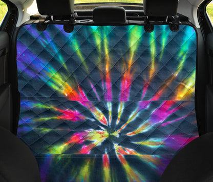 Colorful Neon Tie Dye Print Car Back Seat Pet Cover