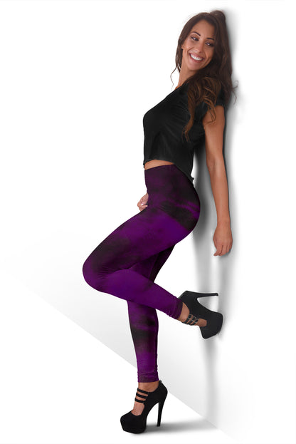 Purple Tie Dye Print Grunge Leggings