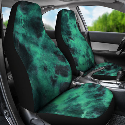 Green Tie Dye Print Grunge Car Seat Covers