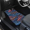 Blue Orange Abstract Stripes Car Floor Mats