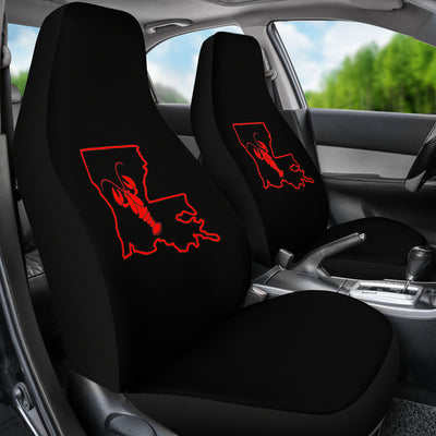 Louisiana Lobster Black Car Seat Covers