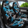 Light Blue Skulls Car Seat Covers
