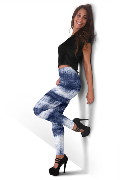 Denim Blue Abstract Leggings