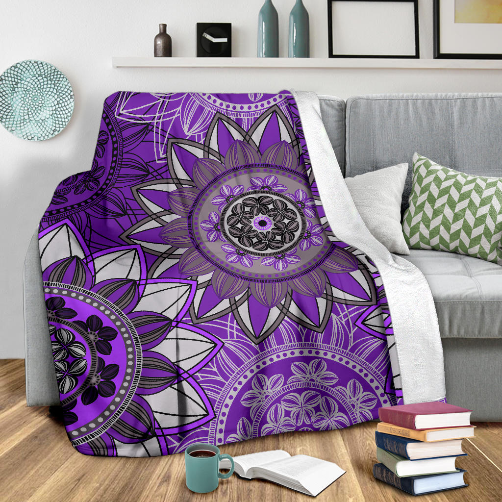 Purple Floral Mandalas Blanket