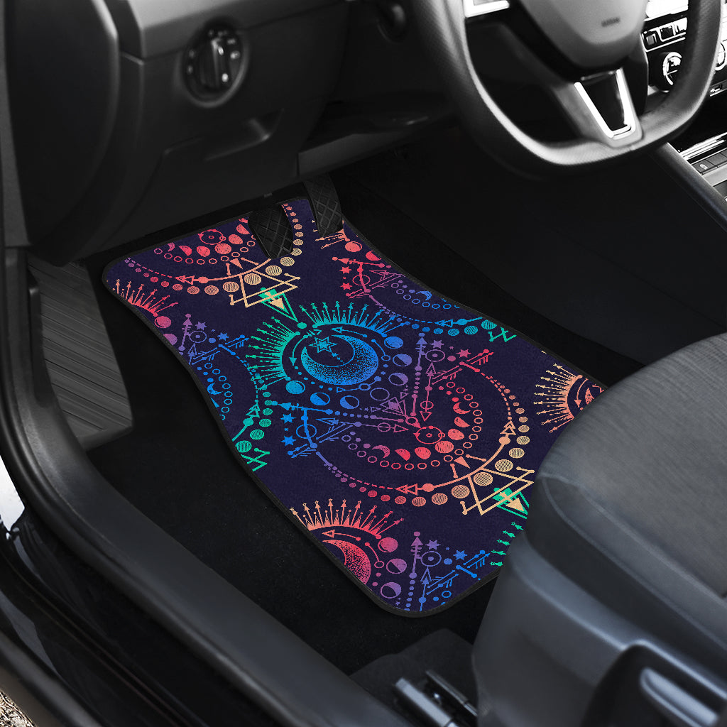 Colorful Spiritual Symbols Car Floor Mats