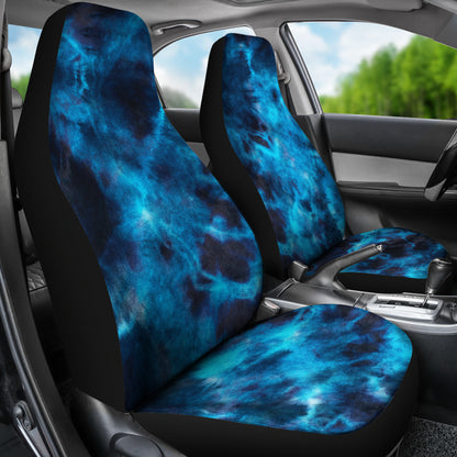Blue Grunge Tie Dye Print Car Seat Covers