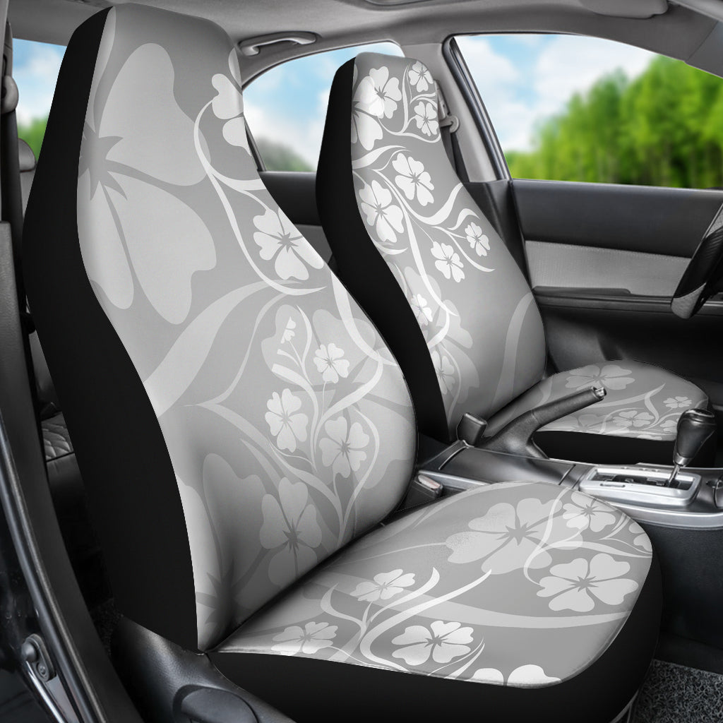 Grey Floral Car Seat Covers