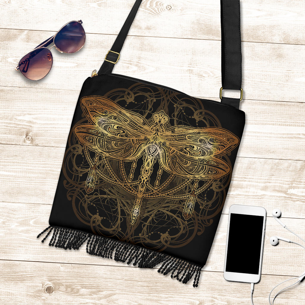 Spiritual Dragonfly Boho Crossbody Bag