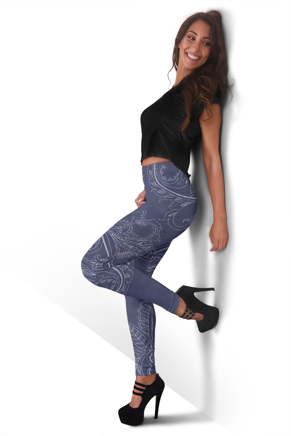 Blue Grey Decor Leggings