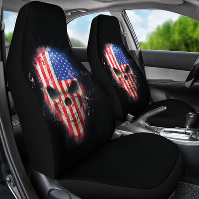 American Flag Skull Car Seat Covers