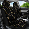 Black & Gold Plaid Car Seat Covers