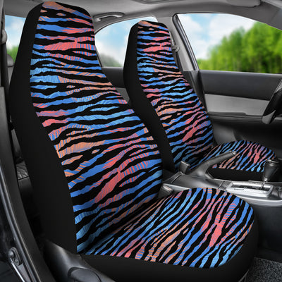 Blue Orange Abstract Stripes Car Seat Covers