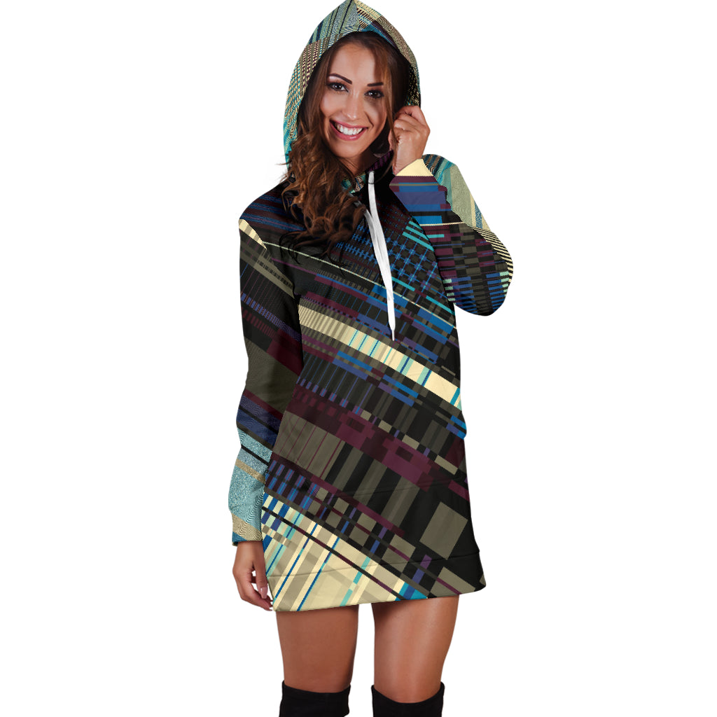 Diagonal Abstract Womens Hoodie Dress