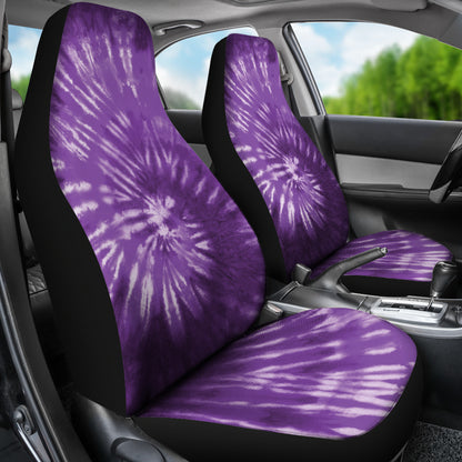 Purple Tie Dye Print Spiral Car Seat Covers