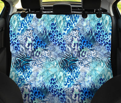 Blue Animal Print Car Back Seat Pet Cover