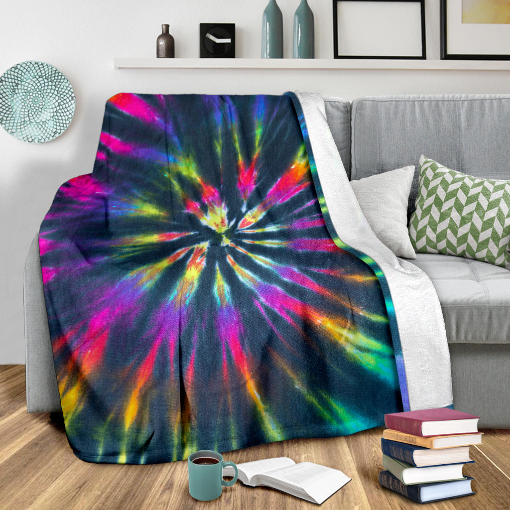 Colorful Neon Tie Dye Blanket