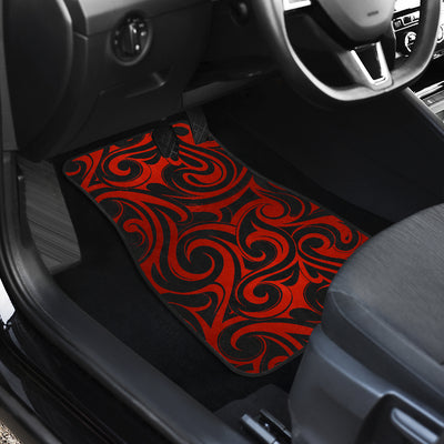 Red Tribal Swirls Car Floor Mats