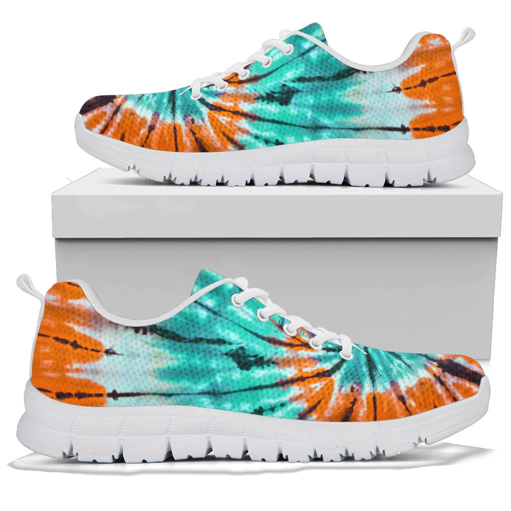 Teal Orange Tie Dye Sneakers