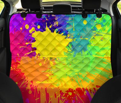 Colorful Paint Splatter Abstract Art Car Back Seat Pet Cover
