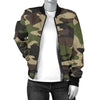 Womens Army Green Camouflage Bomber Jacket