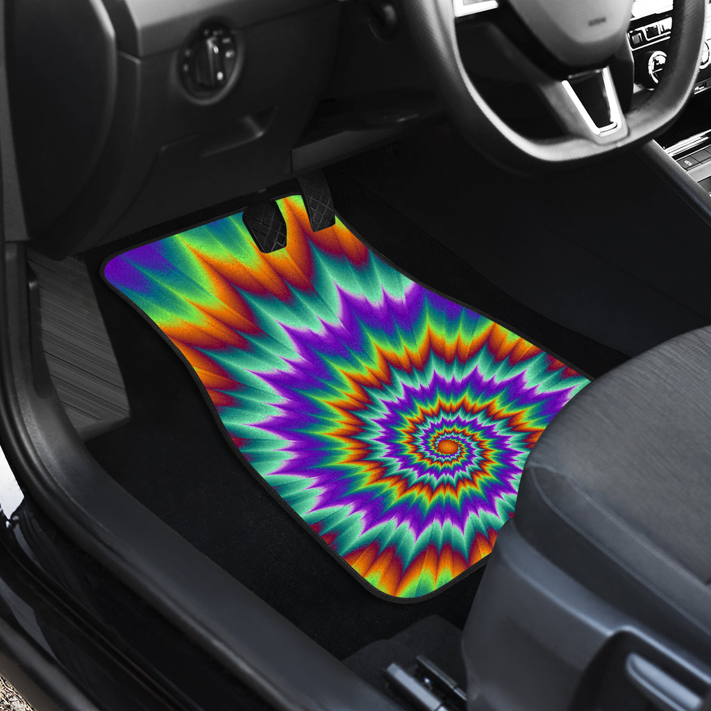 Colorful Psychedelic Spiral Car Floor Mats