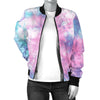 Womens Blue & Pink Cotton Candy Tie Dye Bomber Jacket
