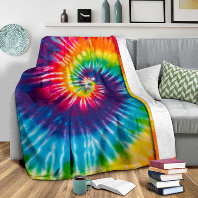 Colorful Tie Dye Spiral Blanket