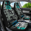 Grey Blue Abstract Car Seat Covers