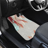 Beige Floral Car Floor Mats