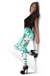 Teal Leaves Leggings