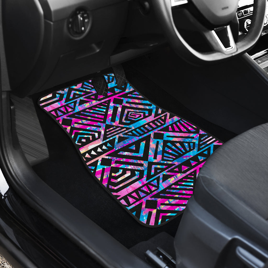 Blue Pink Abstract Tribal Car Floor Mats