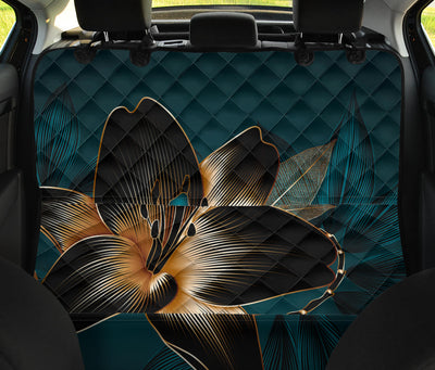 Dark Floral Car Back Seat Pet Cover