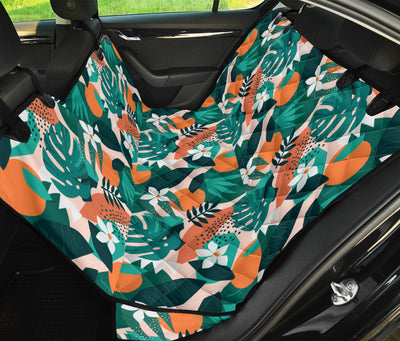 Floral Oranges Car Back Seat Pet Cover