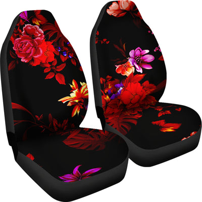 Red Flowers Car Seat Covers
