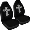 Silver Vintage Cross Car Seat Covers