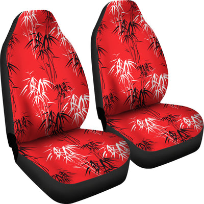 Red Oriental Plants Car Seat Covers