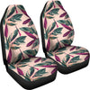 Beige Floral Leaves Car Seat Covers