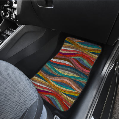 Colorful Abstract Waves Car Floor Mats