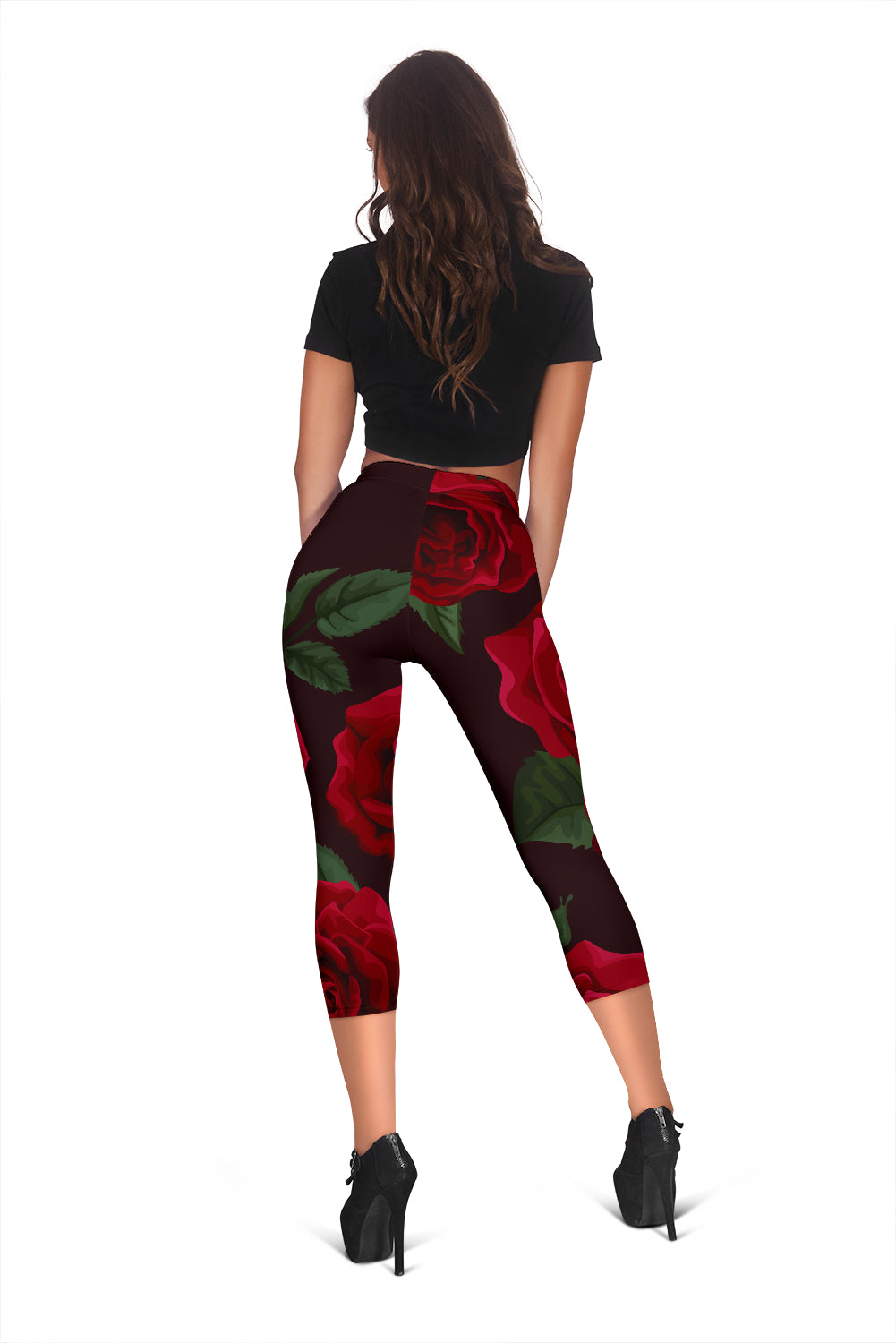 Red Roses Capri Leggings