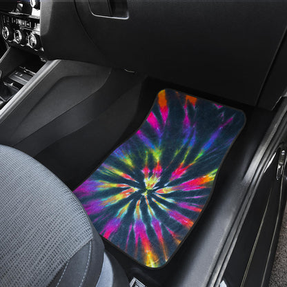 Colorful Neon Tie Dye Print Car Floor Mats