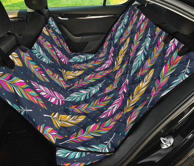 Colorful Feathers Car Back Seat Pet Cover