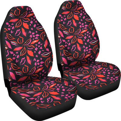 Red Floral Lips Car Seat Covers