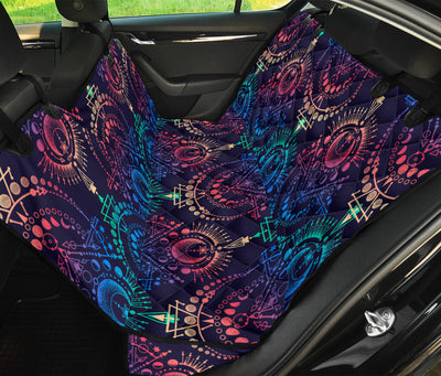 Colorful Spiritual Symbols Car Back Seat Pet Cover
