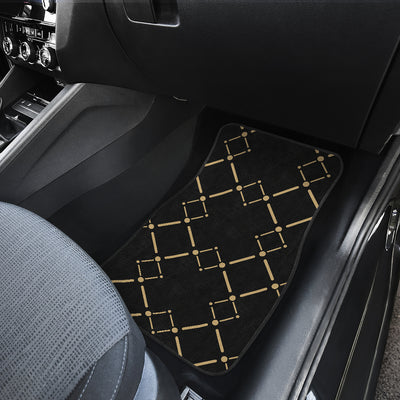 Black & Gold Plaid Car Floor Mats