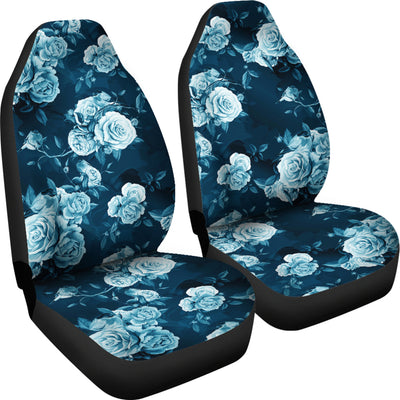 Navy Blue Roses Car Seat Covers