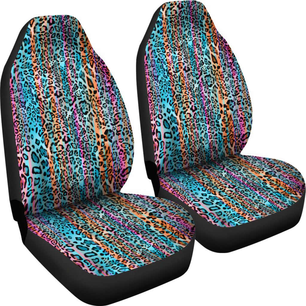 Colorful Leopard Print Car Seat Covers