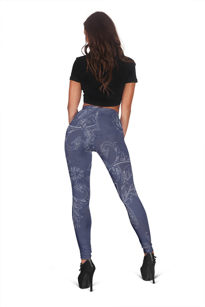 Blue Grey Decor Leggings