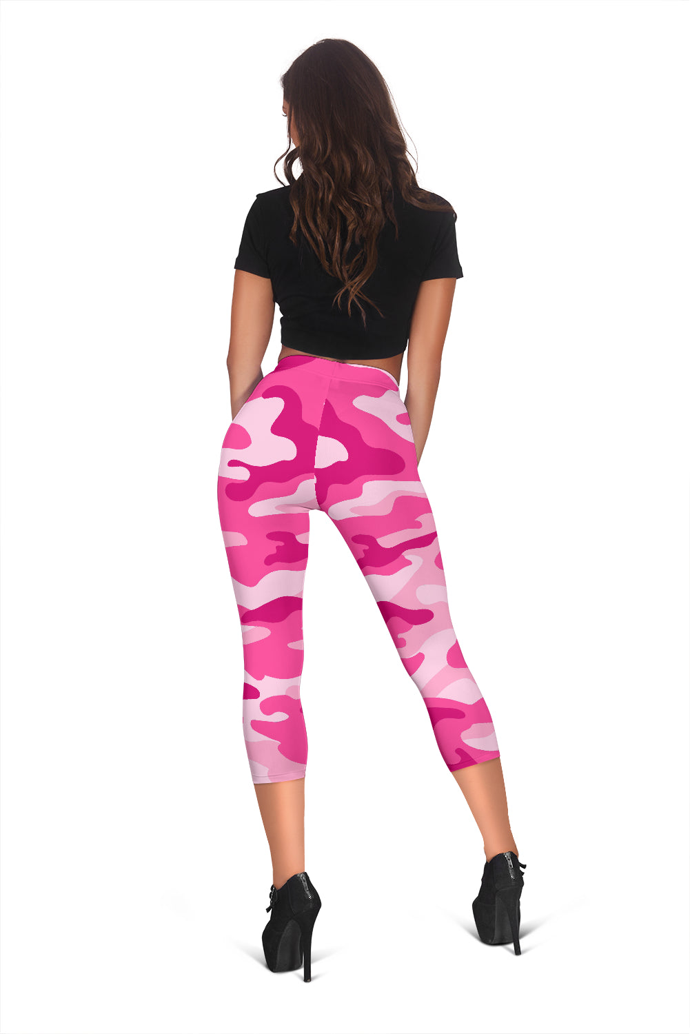 Pink Camouflage Capri Leggings