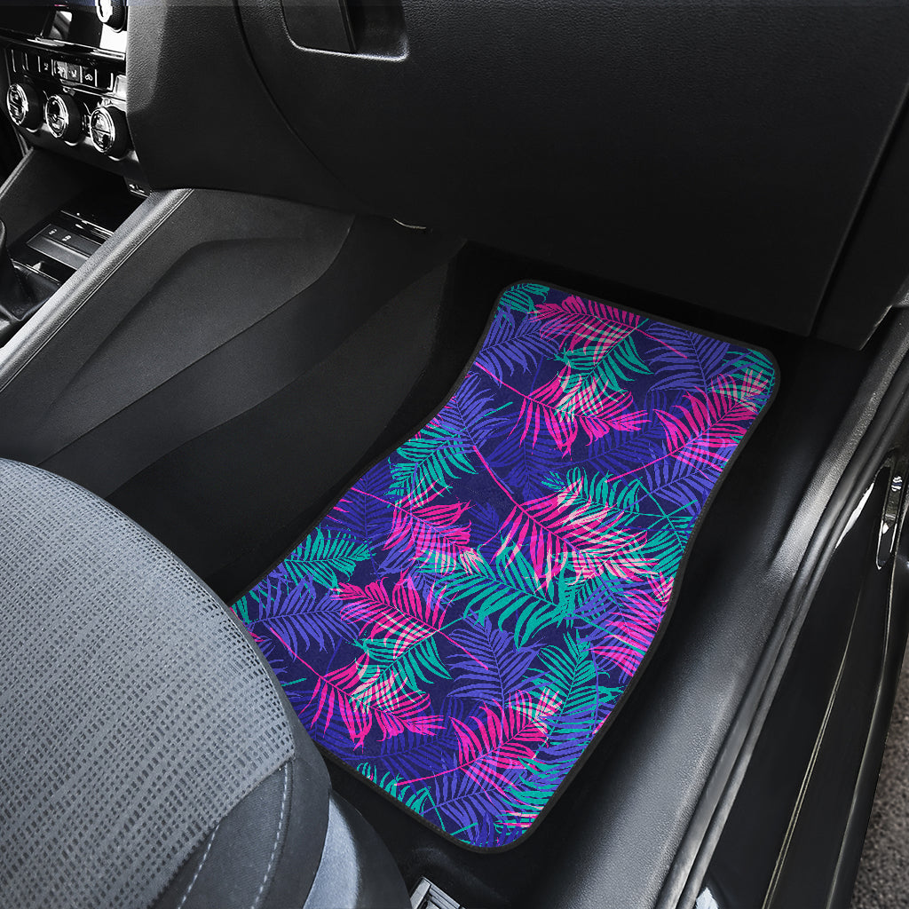 Blue Pink Plants Car Floor Mats